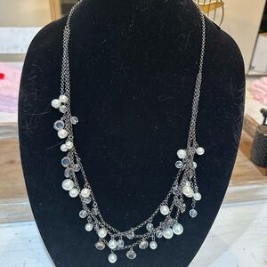 Erica Lyons Silver Necklace with Pearls and Charms